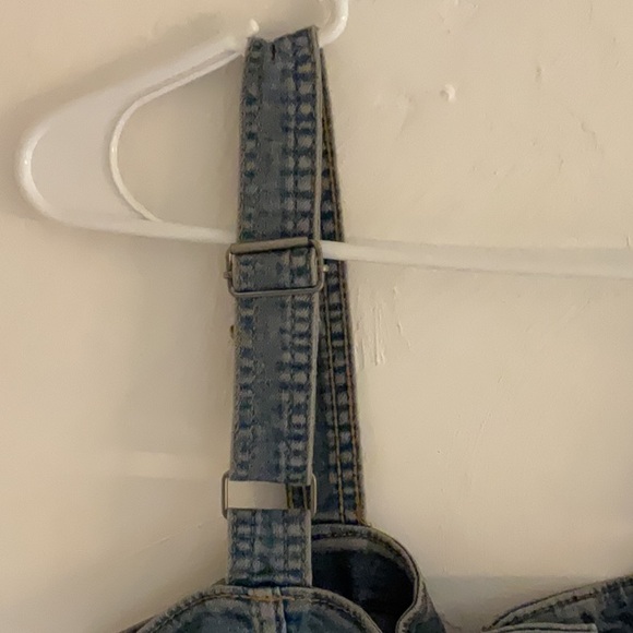 Divided Cotton Denim Button Down Mini Dress, Size S, Mid Wash Blue Denim - Picture 3 of 7